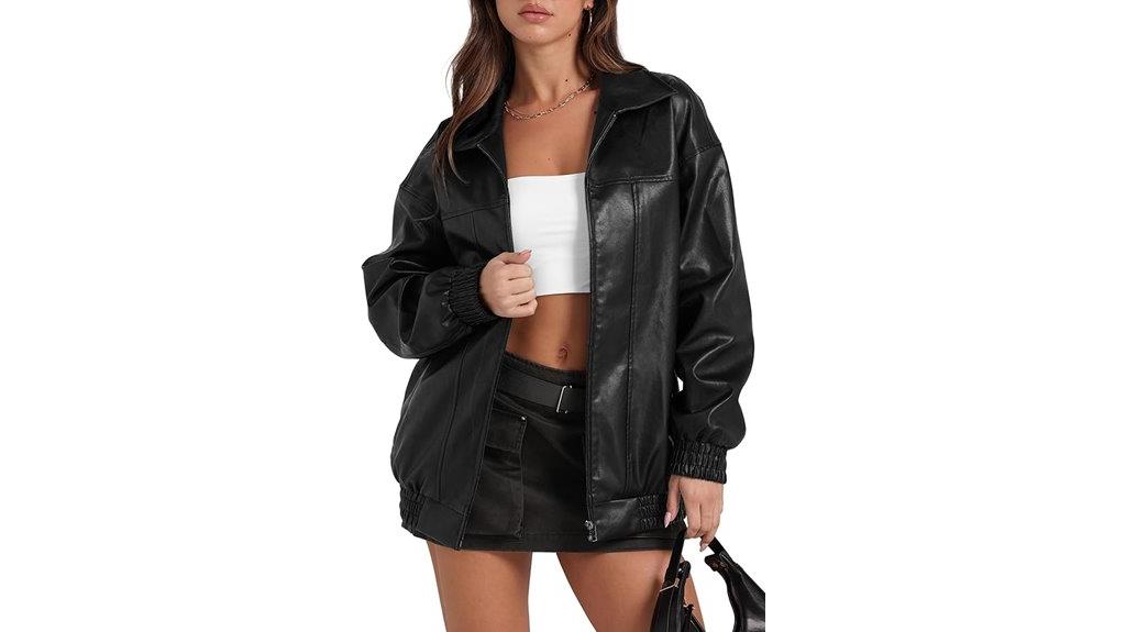 women s faux leather bomber