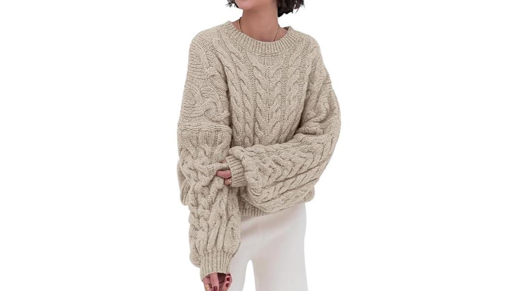 women s oversized cable sweater