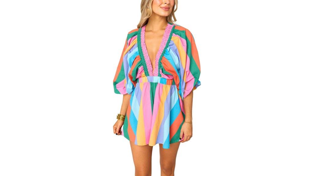 women s puff sleeve romper