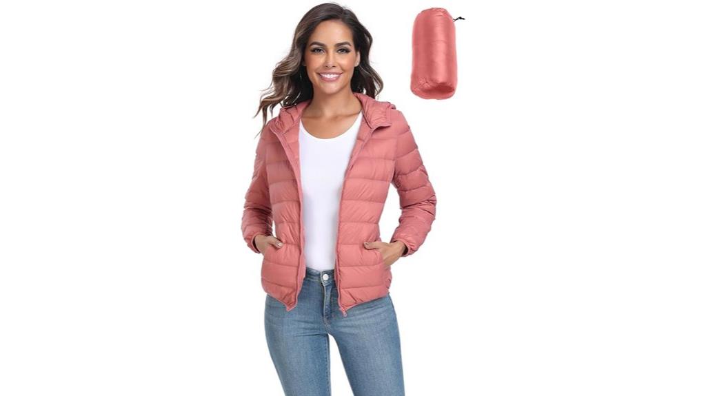 women s short hooded down coat