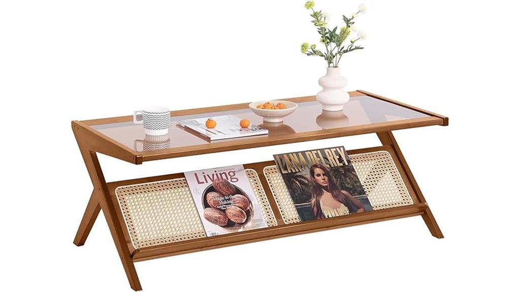 wooden coffee table with storage