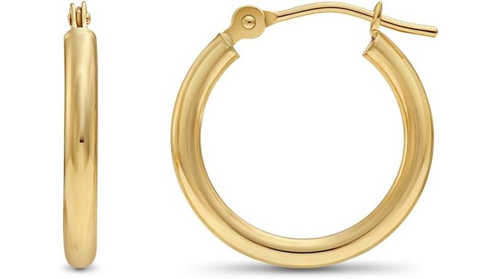 yellow gold hoop earrings