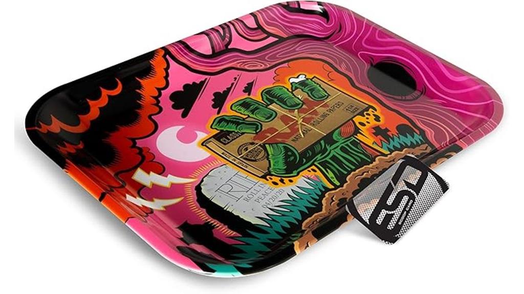 zombie themed metal rolling tray