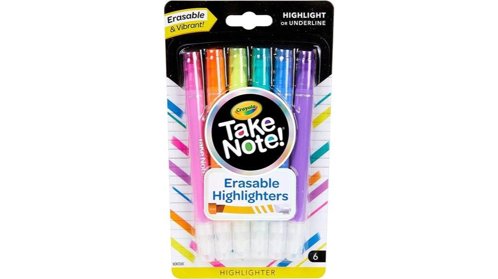 erasable colorful highlighters set