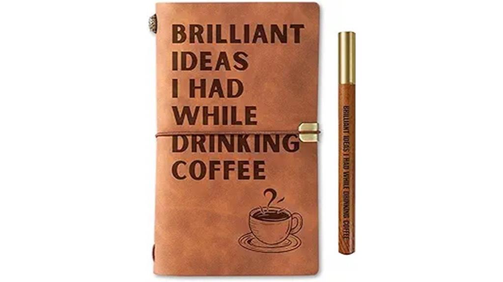 leather coffee journal set
