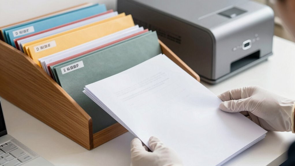 organize papers before scanning
